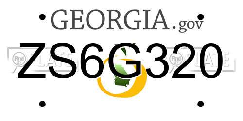 ZS6G320 Georgia License Plate