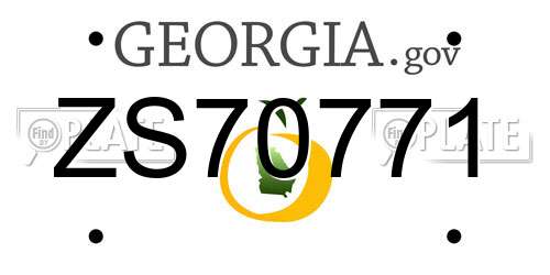 ZS70771 Georgia License Plate