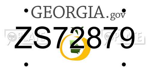 ZS72879 Georgia License Plate