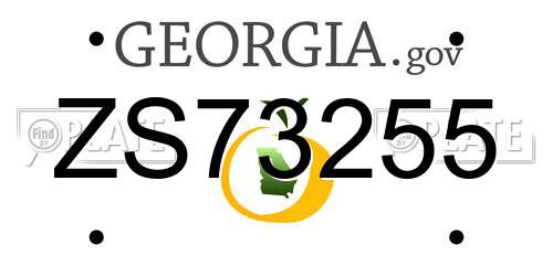 ZS73255 Georgia License Plate