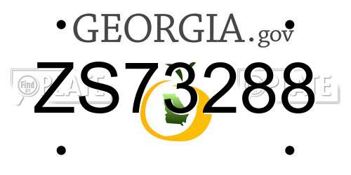 ZS73288 Georgia License Plate