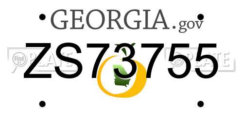 ZS73755 Georgia License Plate