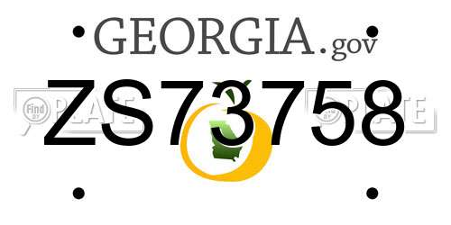 ZS73758 Georgia License Plate