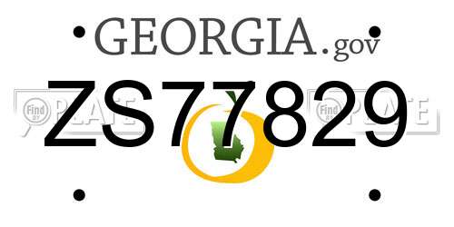 ZS77829 Georgia License Plate