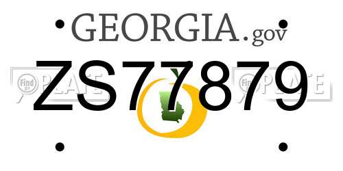ZS77879 Georgia License Plate