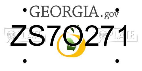 ZS7O271 Georgia License Plate