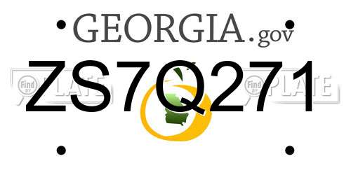 ZS7Q271 Georgia License Plate