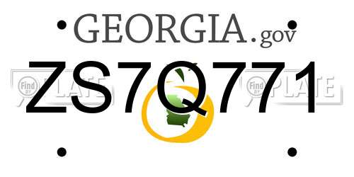 ZS7Q771 Georgia License Plate
