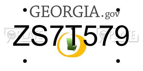 ZS7T579 Georgia License Plate