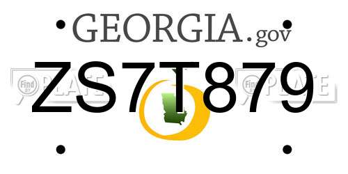 ZS7T879 Georgia License Plate