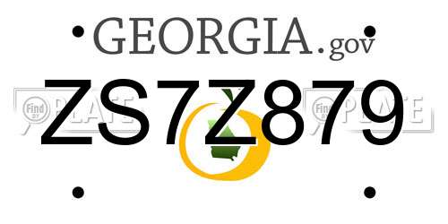ZS7Z879 Georgia License Plate