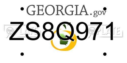 ZS8Q971 Georgia License Plate