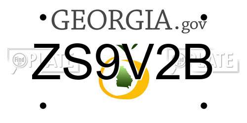 ZS9V2B Georgia License Plate