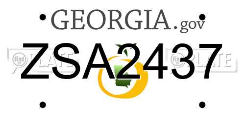 ZSA2437 Georgia License Plate