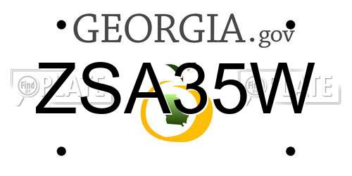 ZSA35W Georgia License Plate