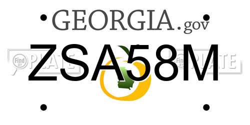 ZSA58M Georgia License Plate