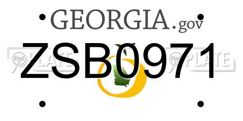 ZSB0971 Georgia License Plate