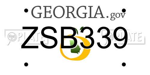ZSB339 Georgia License Plate