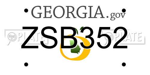 ZSB352 Georgia License Plate