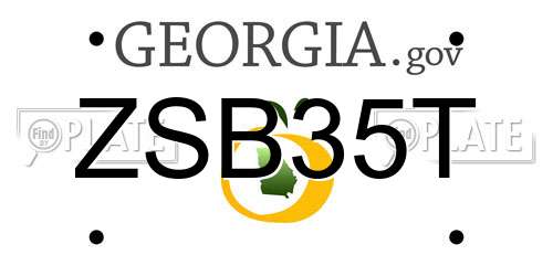 ZSB35T Georgia License Plate