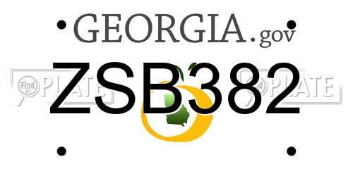 ZSB382 Georgia License Plate