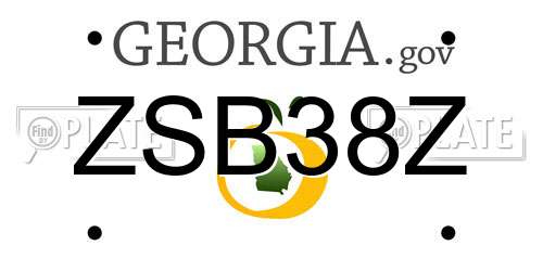 ZSB38Z Georgia License Plate