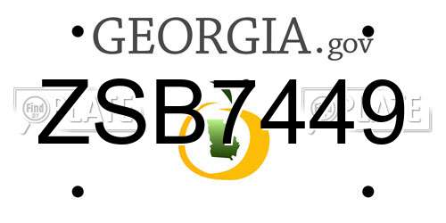 ZSB7449 Georgia License Plate