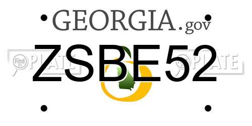 ZSBE52 Georgia License Plate