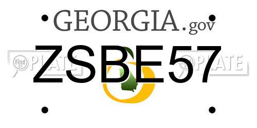 ZSBE57 Georgia License Plate