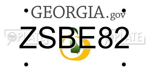 ZSBE82 Georgia License Plate