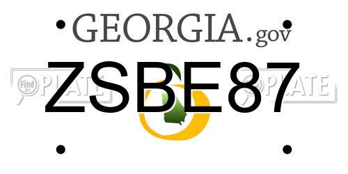 ZSBE87 Georgia License Plate
