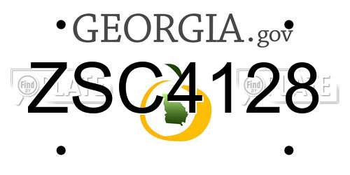 ZSC4128 Georgia License Plate
