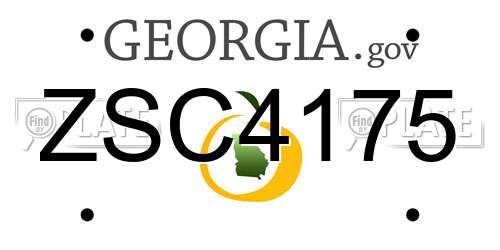 ZSC4175 Georgia License Plate