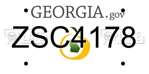 ZSC4178 Georgia License Plate