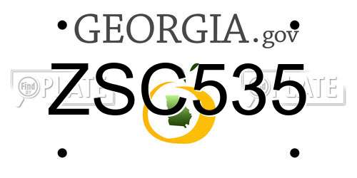 ZSC535 Georgia License Plate