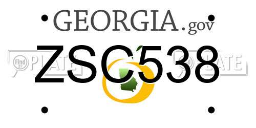 ZSC538 Georgia License Plate