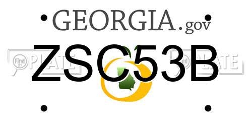 ZSC53B Georgia License Plate