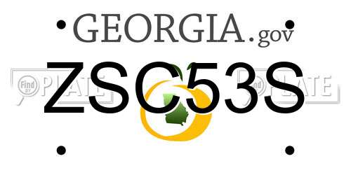 ZSC53S Georgia License Plate