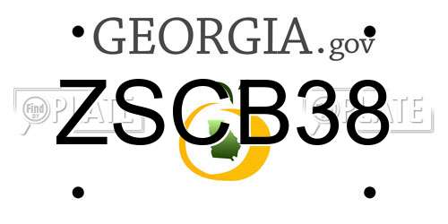 ZSCB38 Georgia License Plate