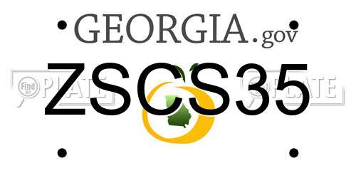 ZSCS35 Georgia License Plate