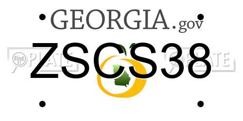 ZSCS38 Georgia License Plate