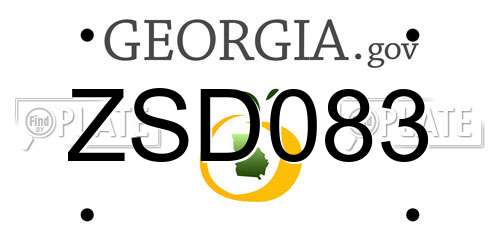 ZSD083 Georgia License Plate