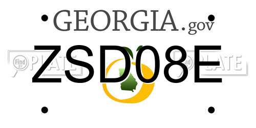 ZSD08E Georgia License Plate