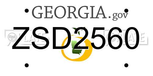 ZSD2560 Georgia License Plate