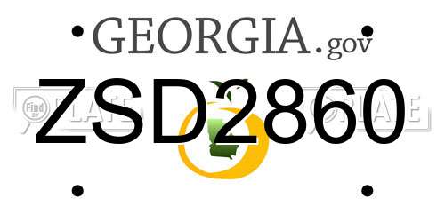 ZSD2860 Georgia License Plate