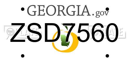 ZSD7560 Georgia License Plate