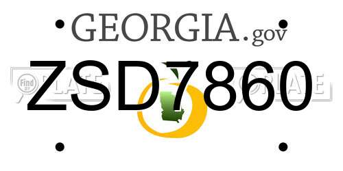 ZSD7860 Georgia License Plate