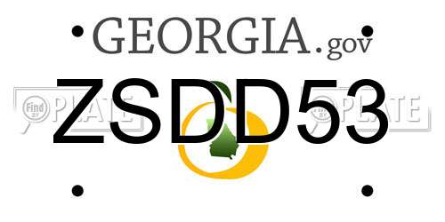 ZSDD53 Georgia License Plate