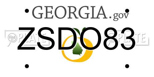 ZSDO83 Georgia License Plate