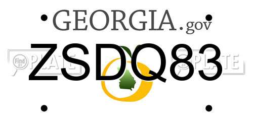 ZSDQ83 Georgia License Plate